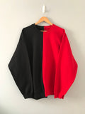 Red & Black Half n Half Sweatshirt