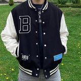 Drop Shoulder Varsity Jacket