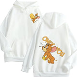 Jerry Print White Couple Hoodies