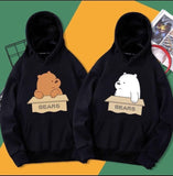 Bears Print Black Couple Hoodies