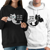 Printed Black And White Couple Hoodies