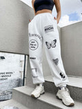 Rich Money Print White Trouser