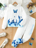 2 Piece Butterfly White Winter Tracksuit