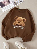 Bear Print Brown Sweatshirt