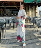 Two Piece Flower Print Kurti And Trouser