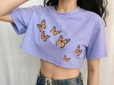 Butterfly Print Crop Top