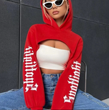 Red Crop Hoodie