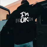 I Am Ok Black Hoodie