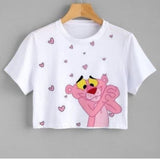 Pink Panther Print Crop Top