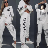 Printed White Winter Tracksuit